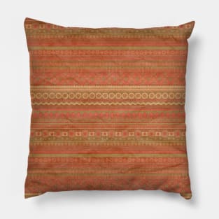 Colorful Mosaic Aztec Pattern Indian Mexican Ethnic Oriental Rug Pillow