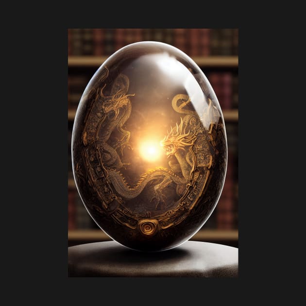 Dragon Egg in a Library by natural-20s