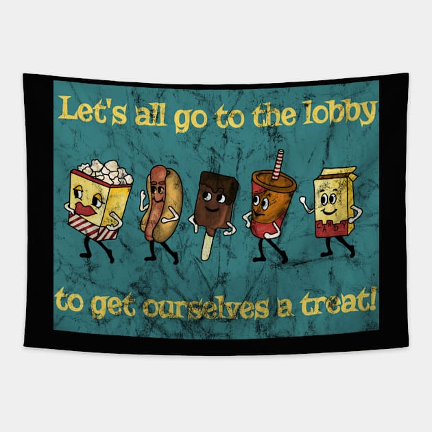 Old Time Movie Snacks Tapestry by Slightly Unhinged