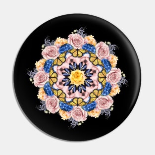 Vintage floral mandala Pin