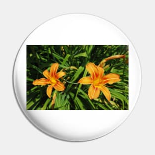 Two Orange Lilies Pin