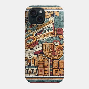 Mystical Echoes: Maya Art Revived in Vibrant Illustrations Phone Case