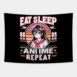 eat sleep anime repeat Tapestry