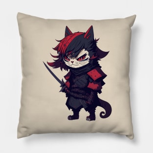 Samurai Cat, Samurai Warrior Pillow