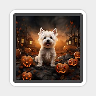 West highland white terrier Halloween Magnet