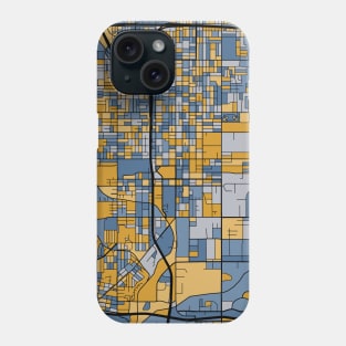 San Bernardino Map Pattern in Blue & Gold Phone Case