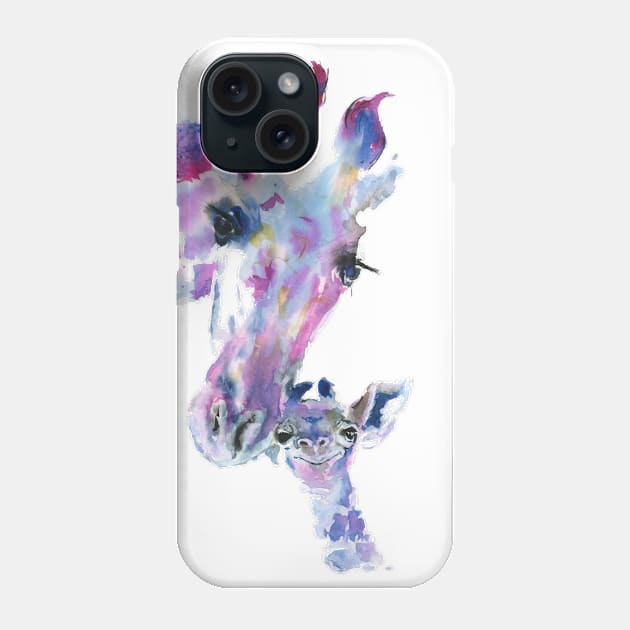 Mum and Baby Giraffe Phone Case by NikkiMokshaDesigns