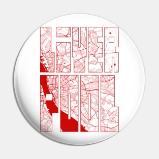 Liverpool, England City Map Typography - Oriental Pin