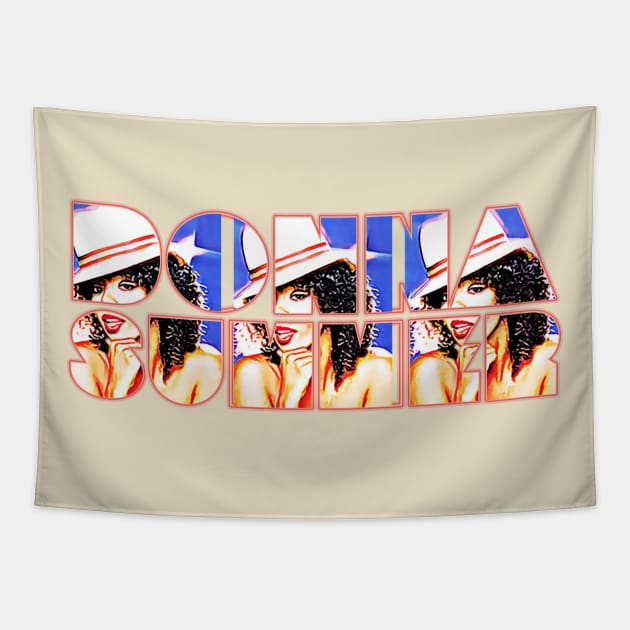 Donna Summer typography graphic Tapestry by HAPPY TRIP PRESS