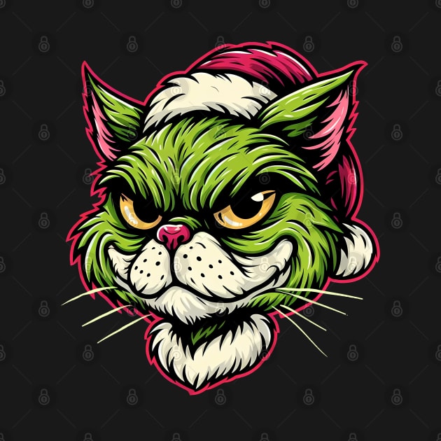 Cute Cat as The Grinch on Christmas by cowyark rubbark