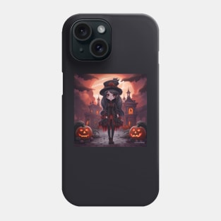 Happy halloween girl vampire Phone Case