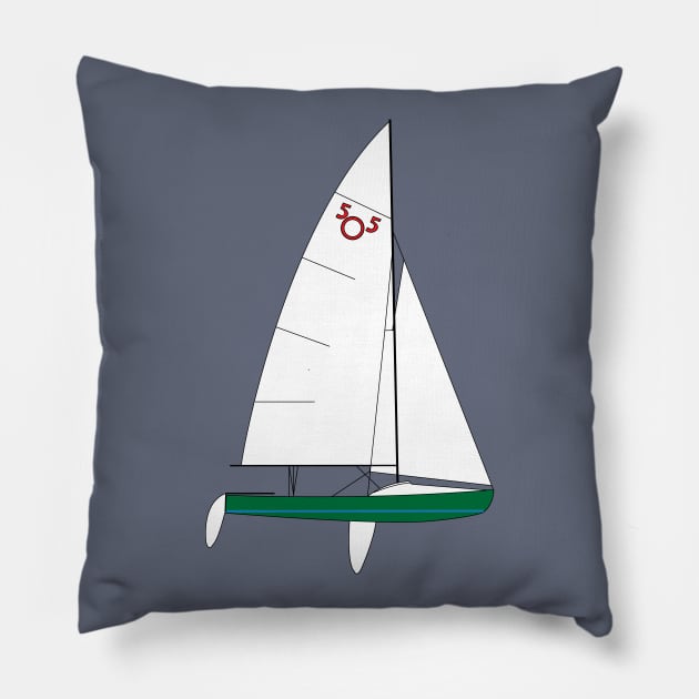 International 505 Sailboat - Green Pillow by CHBB