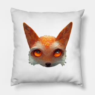 Glowing Orange Fox with Cute Eyes Pillow