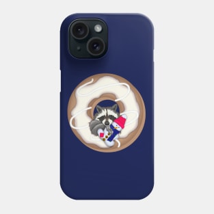 Raccoon with Snowman and Donut. Christmas design. Phone Case