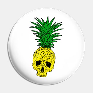 tropical pineapple skull in black Pin