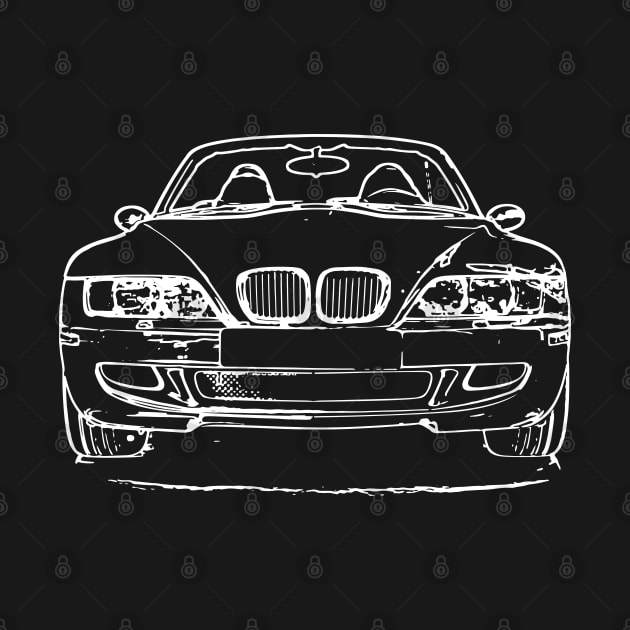 White Z3 M Car Sketch Art by DemangDesign