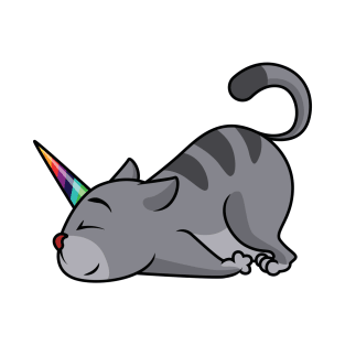 Unicorn cat kitten caticorn dreaming about the future T-Shirt