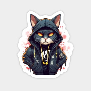 Cool Cat in hoodie Magnet