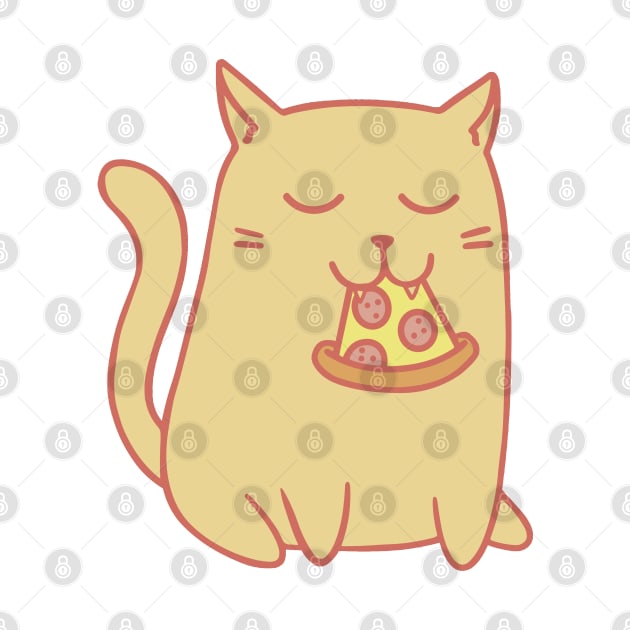 Cat Eating Pizza by Bruno Pires