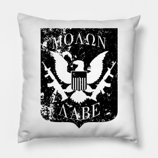 Molon Labe US Great Seal Shield Black Pillow