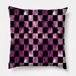 Purple Checkered Pattern, Geometric Abstract Design Pillow