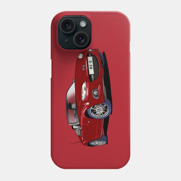 Mazda MX-5 in dark red Phone Case by Webazoot