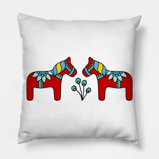 Swedish Dala Horses Pillow