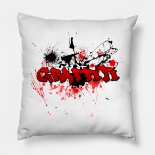 Graffiti theme red and black with an abstract background Pillow