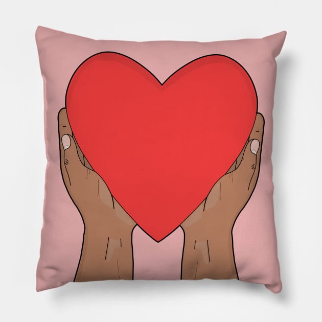 Heart in hands Pillow by DiegoCarvalho