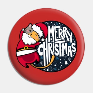 Merry Christmas Santa Cat Pin