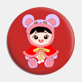 Chinese zodiac Mouse Female Pin