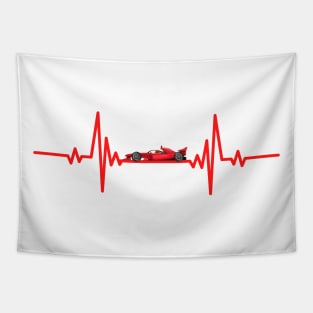 F1 Heartbeat Pulse Red Tapestry