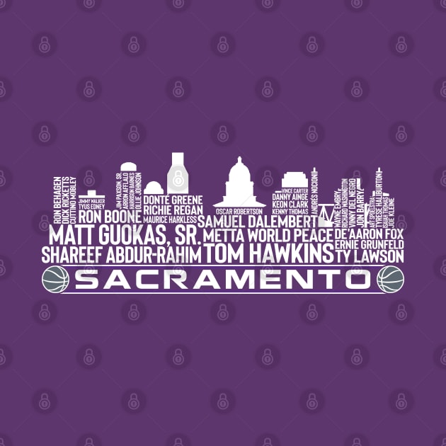 Sacramento Basketball Team All Time Legends, Sacramento City Skyline by Legend Skyline