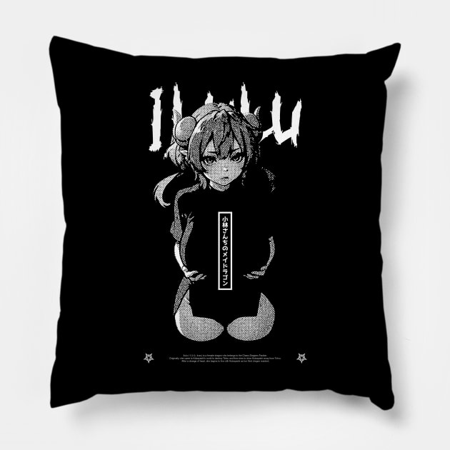 Ilulu Dragon Maid Grunge Pillow by Gloomeeey