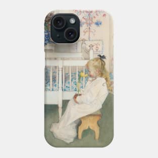 In Nightshirt - Lisbeth with a Yellow Tulip by Carl Larsson Phone Case