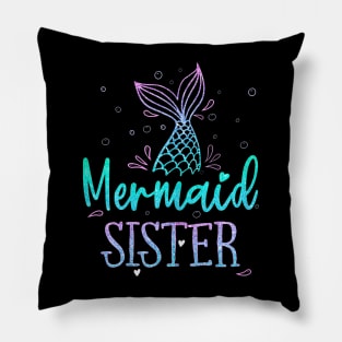 Mermaid Sister Birthday Mermaid Tail Squad Family Matching Pillow