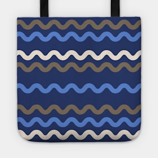 Waves by the beach - pasifika vibes  in blues, grey and white - deep calm - check out coordinating designs Tote