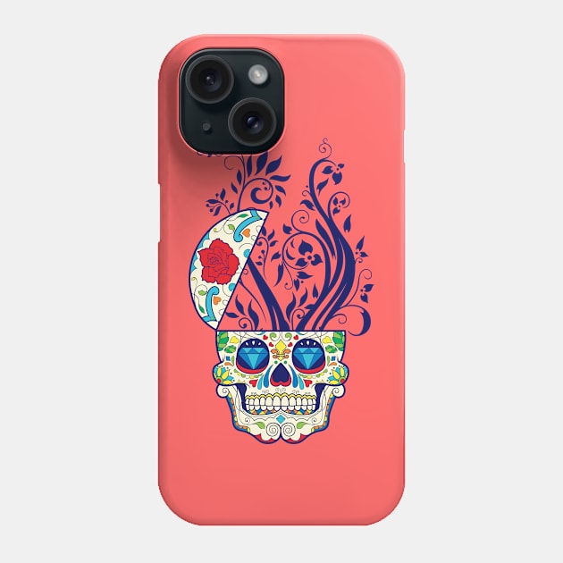 Mind Blown Sugar Skull Phone Case by zuksone