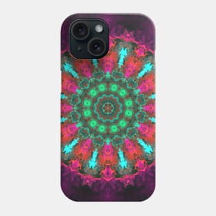 Psychedelic Kaleidoscope Pink Purple Teal and Green Phone Case