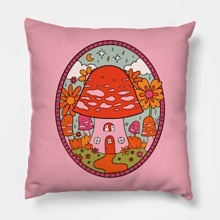 Mushroom Cottage Pillow