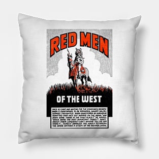 Red Men Buffalo Bill Western Cowboy Retro Comic Pillow