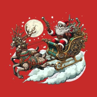 Steampunk Santa and Reindeer T-Shirt