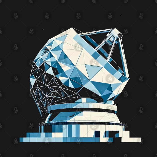 Geometric Observatory | Abstract Radio Telescope Tee by Graphic Wonders Emporium