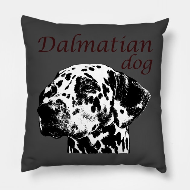 White Dalmatian Dog Pillow by hudayadi