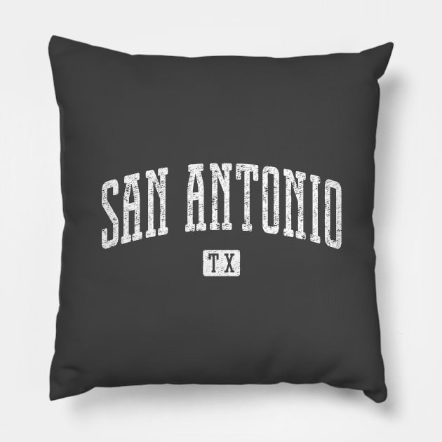 San Antonio TX Vintage City Pillow by Vicinity