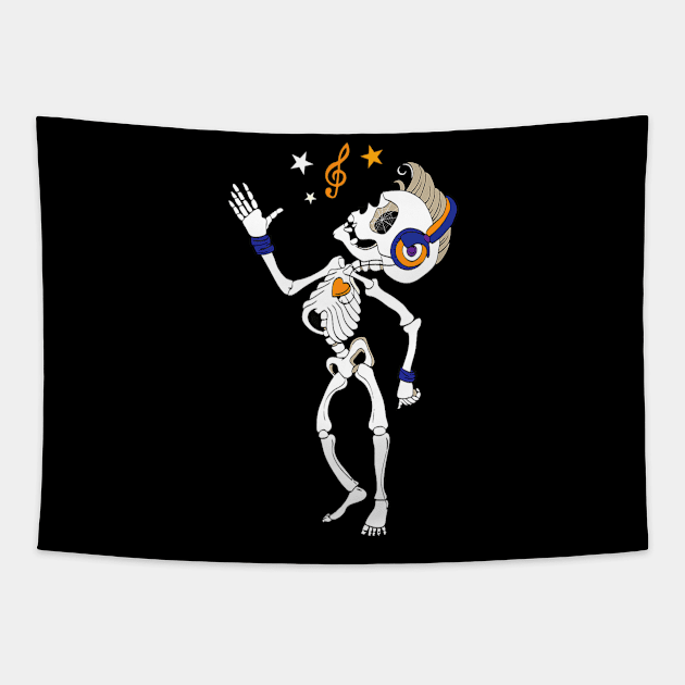 Halloween Shirt Halloween Costumes Dancing Skeleton Tapestry by Sinclairmccallsavd