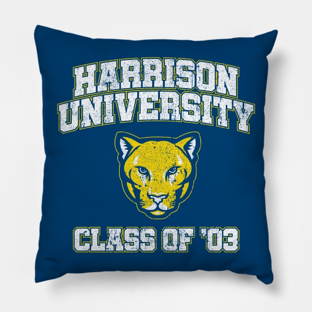 Harrison University Class of 03 (Variant) - Old School Pillow by huckblade