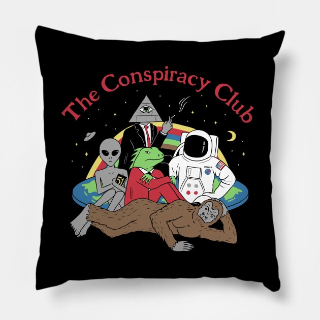 The Conspiracy Club Pillow by Grant_Shepley