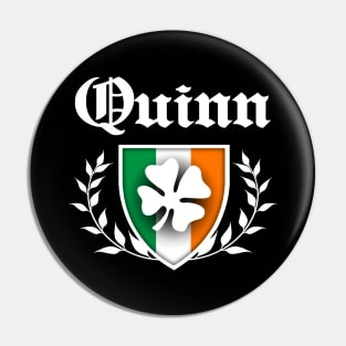 Quinn Shamrock Crest Pin