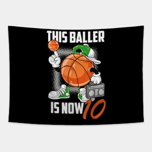 10th Birthday Basketball Player 10 Years Old Kids Boys Tapestry